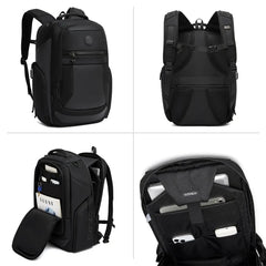 Ozuko 9919 Commute Backpack for Men - Waterproof Laptop Bag with Trolley Strap, Fits 15.6 Inch Notebook, Business Travel Daypack