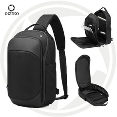 Ozuko 9731 Waterproof Anti-Theft Crossbody Shoulder Bag Lightweight 15L One Strap Motorcycle Bag Hiking Walking Biking Travel