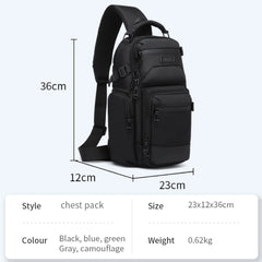 OZUKO 9805 Lightweight Crossbody Bag Men's Fashion Chest Bag Sports Casual Large Capacity Small Backpack for Men