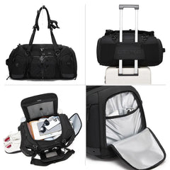 OZUKO 9834 Stylish Outdoor Duffle Bag for Men, 46L Waterproof Sport Travel Backpack with Multiple Pockets, Shoe Storage