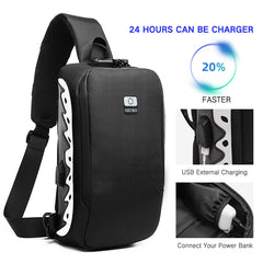 Ozuko 9281 2023 OEM&ODM Designer Fashion Adjustable Strap Sling Bag Travel Sport Unisex Fanny Pack New Trendy Waist Bag For Men