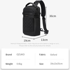 OZUKO 9879 Men's Urban Fashion Crossbody Bag Slim Sling Detachable Strap Card Slots Casual Office Use for Spring