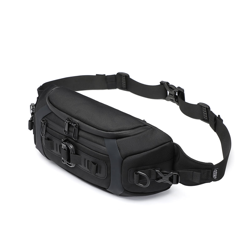 Ozuko 9530 Men Male Fanny Pack Custom Waist Bag Money Phone Belt Bum Bag Black Fashion Running Belt Waist Bag Lightweight - OZUKO.CN