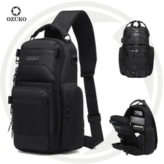 OZUKO 9805 Lightweight Crossbody Bag Men's Fashion Chest Bag Sports Casual Large Capacity Small Backpack for Men