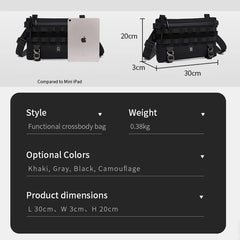 For 9898 Fashion Waterproof Crossbody Bag Men-Luxury High Quality Sling Pack MOLLE System Lightweight Travel Messenger Bag 2L