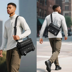 For 9898 Fashion Waterproof Crossbody Bag Men-Luxury High Quality Sling Pack MOLLE System Lightweight Travel Messenger Bag 2L