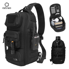 OZUKO 9912 Urban Multi-Function Sport Sling Bag Men's Large Capacity Waterproof Crossbody Sport Fitness Business Chest Bag