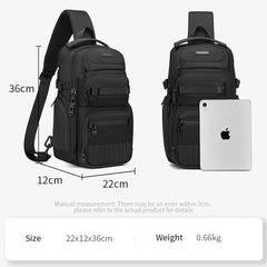 OZUKO 9807 Men's Casual Fashion Crossbody Shoulder Bag Business Sport Riding Small Backpack Polyester Material Zipper Portable