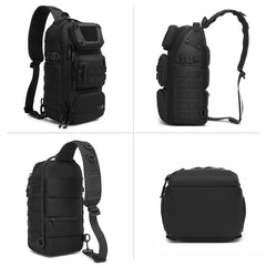 OZUKO 9912 Urban Multi-Function Sport Sling Bag Men's Large Capacity Waterproof Crossbody Sport Fitness Business Chest Bag