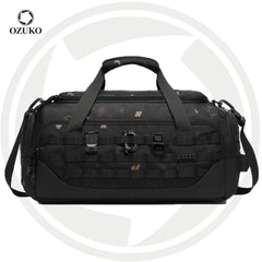 OZUKO 9880 Men's Fashion Sports Shoulder Bag High Quality Travel Bag for Men Weekender Handbag Made of Polyester