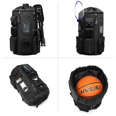For 9573 Basketball Road Trip Backpack Zipper Hasp Closure Ball Storage Compartment Large Capacity Sport Waterproof Fit