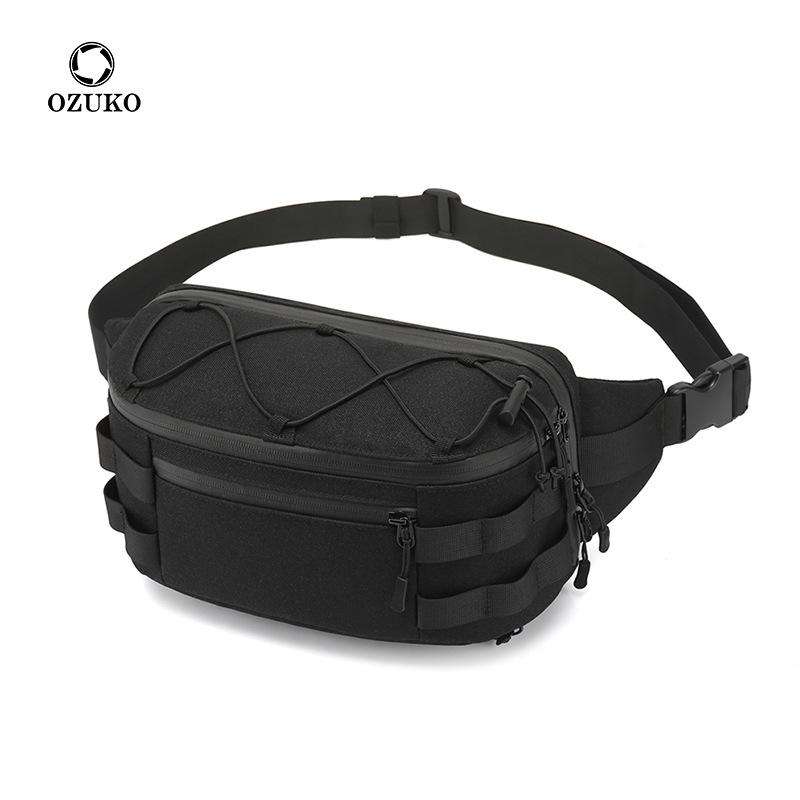 OZUKO Men's Waist Bag Fashion Chest Pack Outdoor Sports Belt Bag for Teenager Waterproof Men Waist Bags High Quality Fanny Pack - OZUKO.CN