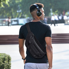 Ozuko 9681 Sling Bag For Men Crossbody Sling Backpack Travel Hiking Chest Bag Daypack Compatible IPad Mini - OZUKO.CN