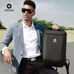 Ozuko 9060 Gym Outdoor Designer Backpack Wholesale School Bags Manufacturers Waterproof Luxury 16 Inch Men Laptop Leather Bag - OZUKO.CN