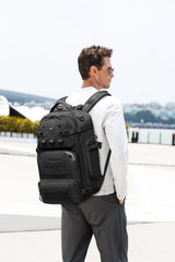 OZUKO 9590 Fashion Tech Wear Travel Backpack Camping Hiking Outdoor Sport Backpack For Men Large Capacity Rucksack Mochila Pack - OZUKO.CN