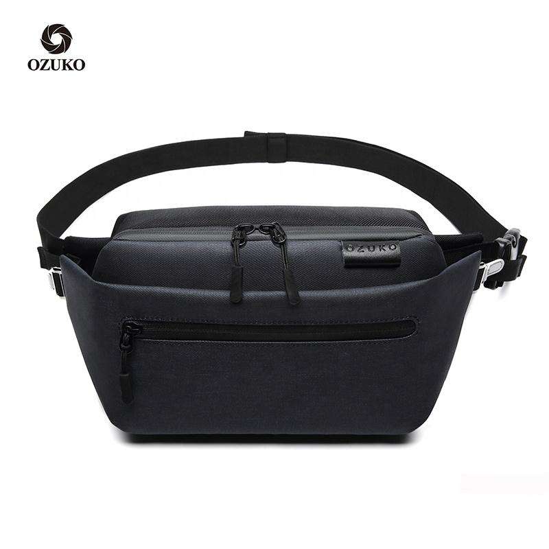 Ozuko Fashion Custom Fanny Pack Men Waterproof Sport Mini Crossbody Chest Running Waist Bag - OZUKO.CN