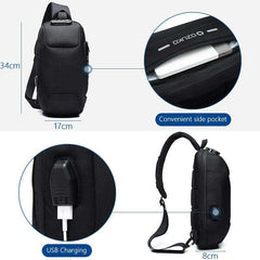 OZUKO 2020 New Multifunction Crossbody Bag for Men Anti-theft Shoulder Messenger Bags Male Waterproof Short Trip Chest Bag Pack - OZUKO.CN