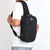 OZUKO Men Anti-theft Crossbody Bags Male Waterproof USB Charging Chest Pack Short Trip Messenger Sling Bag Shoulder Chest Bag - OZUKO.CN