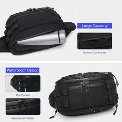 OZUKO Men's Waist Bag Fashion Chest Pack Outdoor Sports Belt Bag for Teenager Waterproof Men Waist Bags High Quality Fanny Pack - OZUKO.CN
