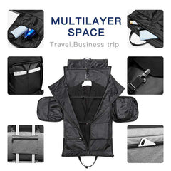 OZUKO Multifunction Men Suit Storage Travel Bag Large Capacity Luggage Handbag Male Waterproof Travel Duffel Bag Shoes Pocket