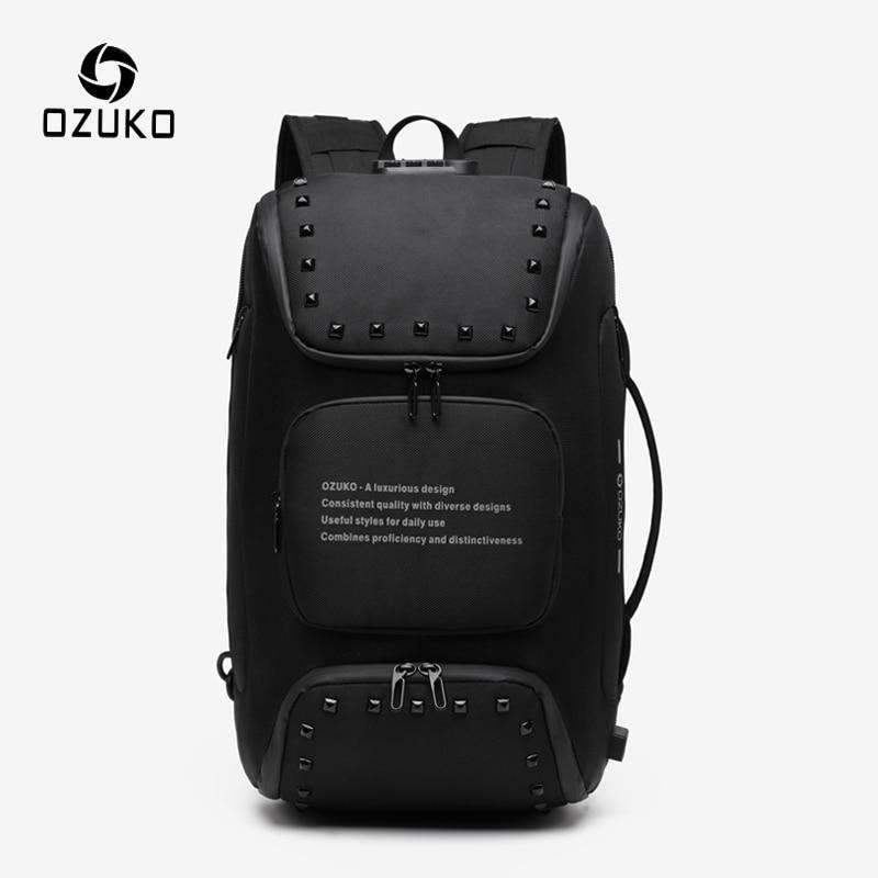 OZUKO Multifunctional Backpack Men Fashion USB 15.6 Inch Laptop Backpacks Male Anti-theft Waterproof Backpack Travel mochila - OZUKO.CN