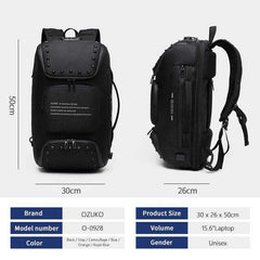 OZUKO Multifunctional Backpack Men Fashion USB 15.6 Inch Laptop Backpacks Male Anti-theft Waterproof Backpack Travel mochila - OZUKO.CN