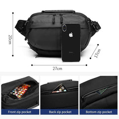 OZUKO Waterproof Men Waist Bag Fashion Chest Pack Male Outdoor Sports Crossbody Bag Short Travel Belt Fanny Pack for Phone Pouch - OZUKO.CN