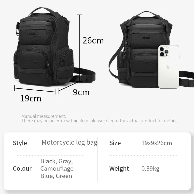 OZUKO 9816 Waist Bag for Men Women Tactical Motorcycle Bike Cycling Multi-Pocket Fanny Pouch Travel Hiking Thigh Bag Leg Bag