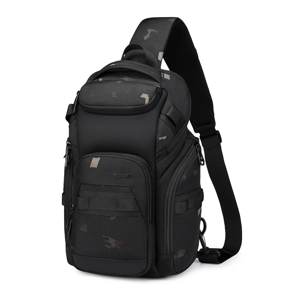 OZUKO 9809 New Designs Fashion Custom Logo Zipper Closure Mini Mens Messenger Bag Cross Body Chest Sling Bag Men Outdoor School