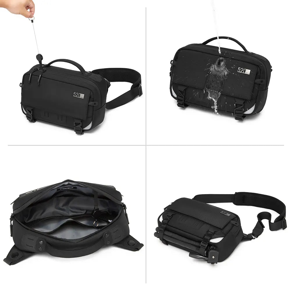 OZUKO 9897 Sports Waist Pack for Men Lightweight Waterproof Fanny Pack Sling Bag for Hiking Cycling Running