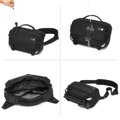 OZUKO 9897 Sports Waist Pack for Men Lightweight Waterproof Fanny Pack Sling Bag for Hiking Cycling Running