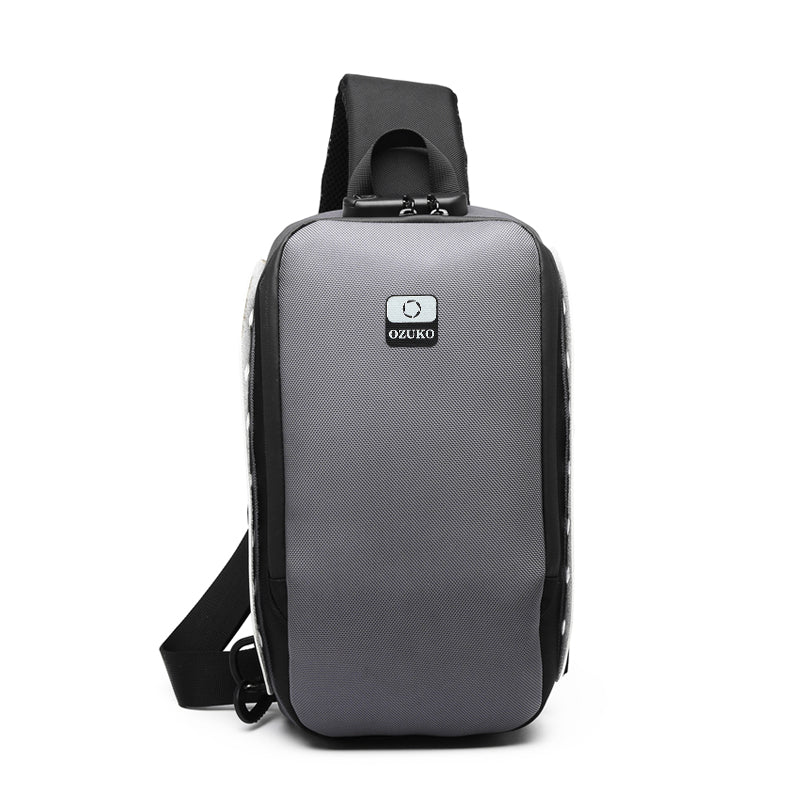 Ozuko 9281 2023 OEM&ODM Designer Fashion Adjustable Strap Sling Bag Travel Sport Unisex Fanny Pack New Trendy Waist Bag For Men