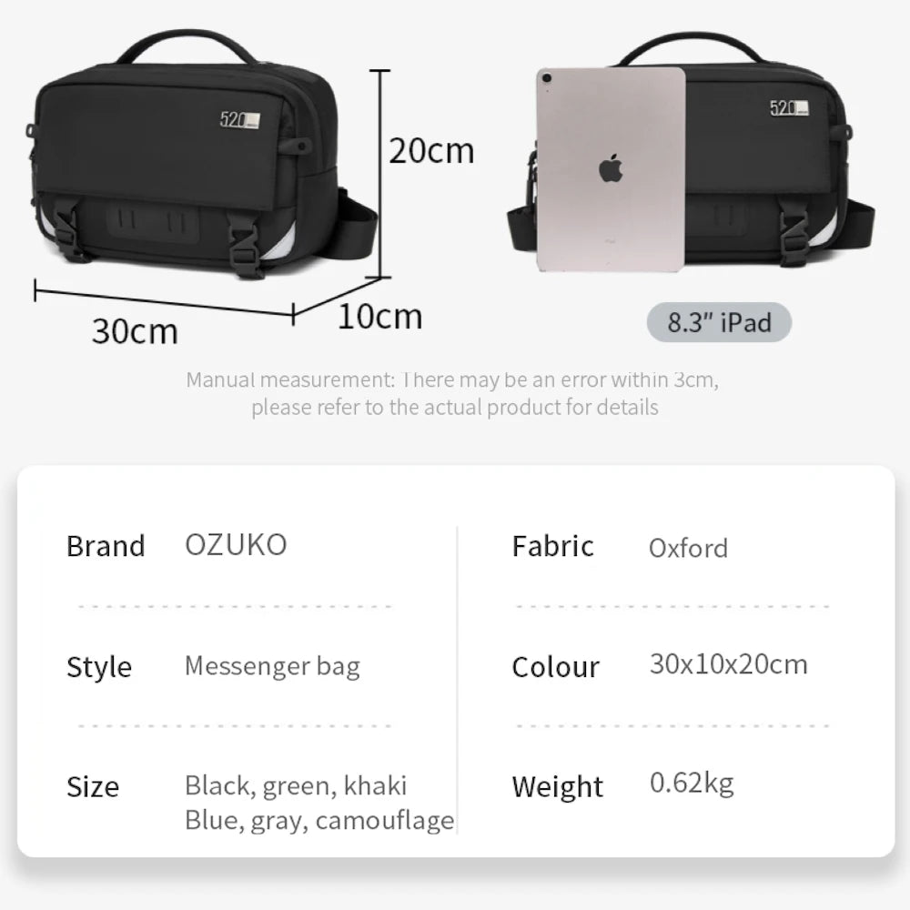 OZUKO 9897 Sports Waist Pack for Men Lightweight Waterproof Fanny Pack Sling Bag for Hiking Cycling Running