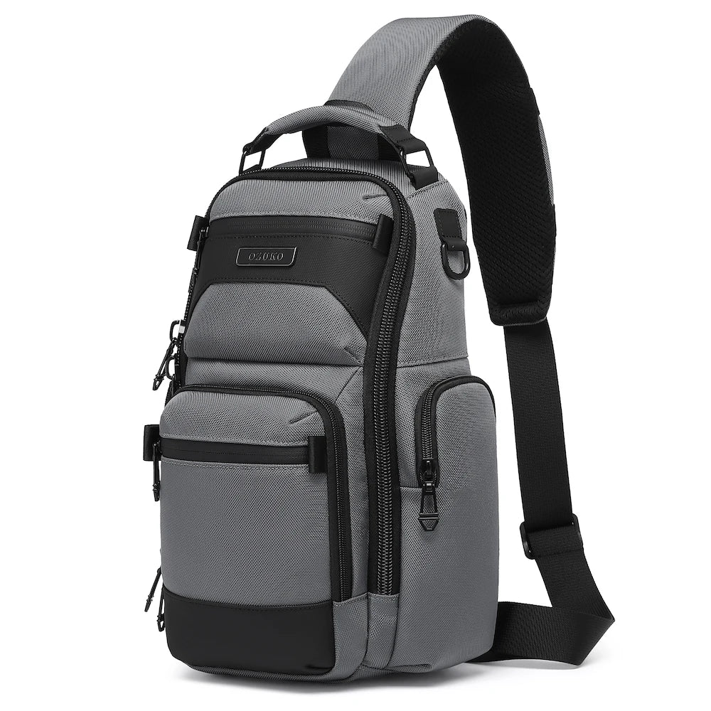 OZUKO 9805 Lightweight Crossbody Bag Men's Fashion Chest Bag Sports Casual Large Capacity Small Backpack for Men