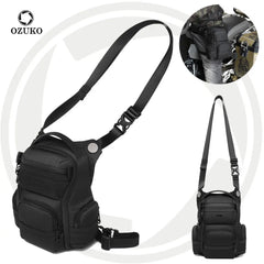 OZUKO 9816 Waist Bag for Men Women Tactical Motorcycle Bike Cycling Multi-Pocket Fanny Pouch Travel Hiking Thigh Bag Leg Bag