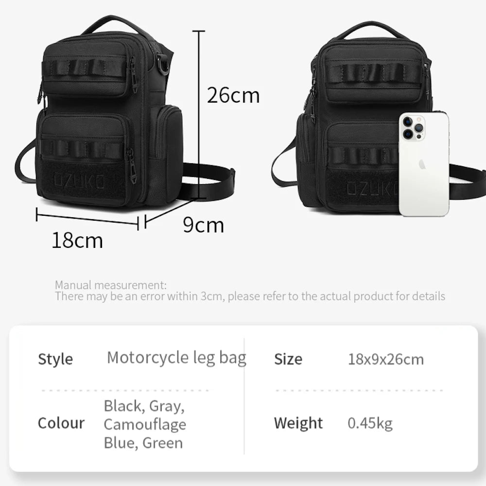 Ozuko 9817 Drop Leg Bag With Removable Leg Straps, Multifunctional Pouch for Cycling Hiking Camping Fishing Travel Outdoor