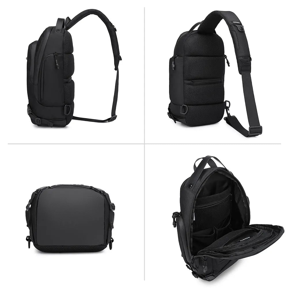 OZUKO 9740 Large Capacity  Fashion Waterproof Chest Bag Men Custom LOGO Travel Crossbody Bag Outdoor Shoulder Sling Bag