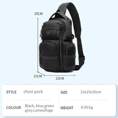 Ozuko 9808 Outdoor Hiking Daypack Crossbody Shoulder Men Chest Bag Urban Outdoor Waterproof Travel Sling Bag for Men