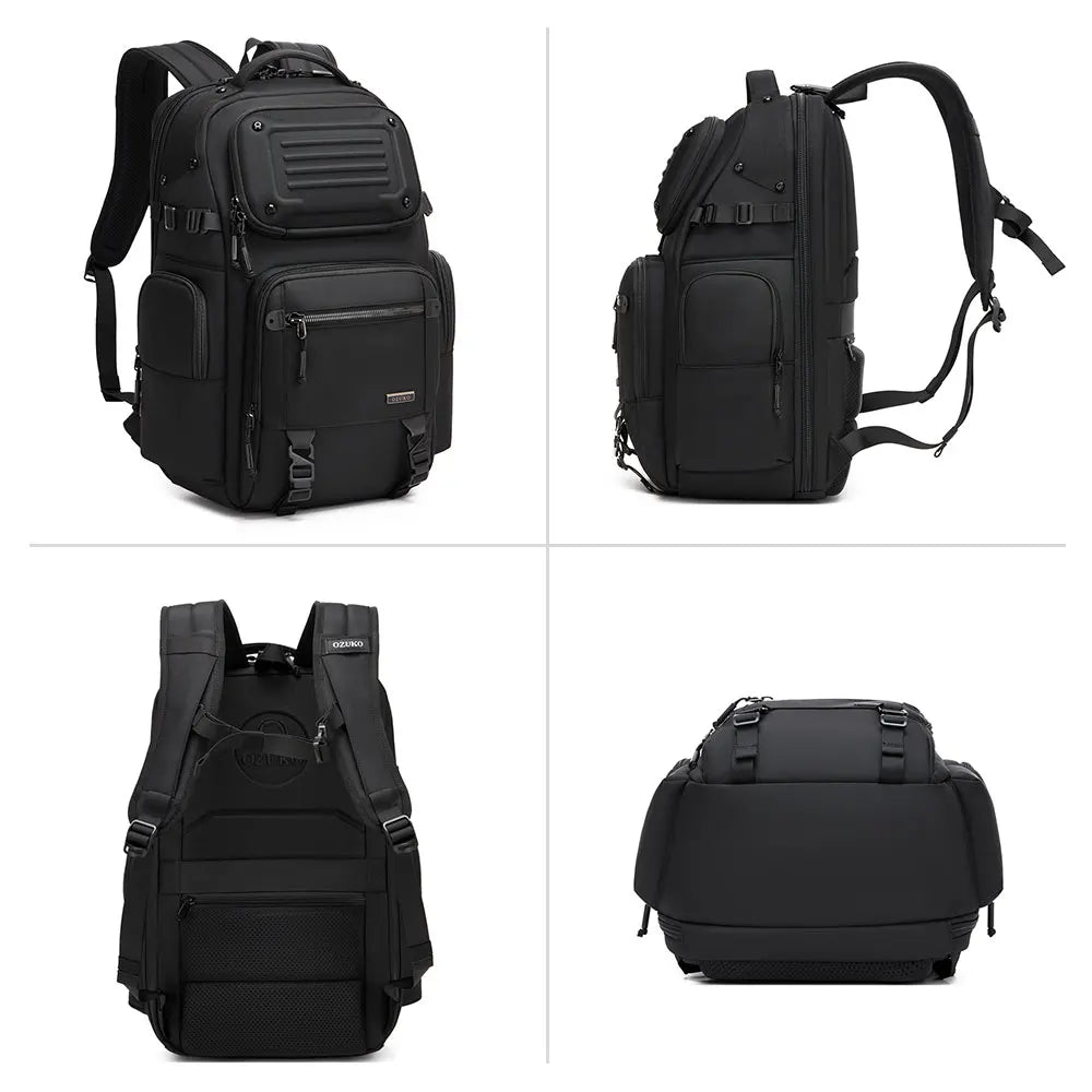 OZUKO 9891 Professional Anti-Theft Waterproof Backpack, 25L Secure Laptop Bag for Commuters with Hidden Pockets Lockable Zippers