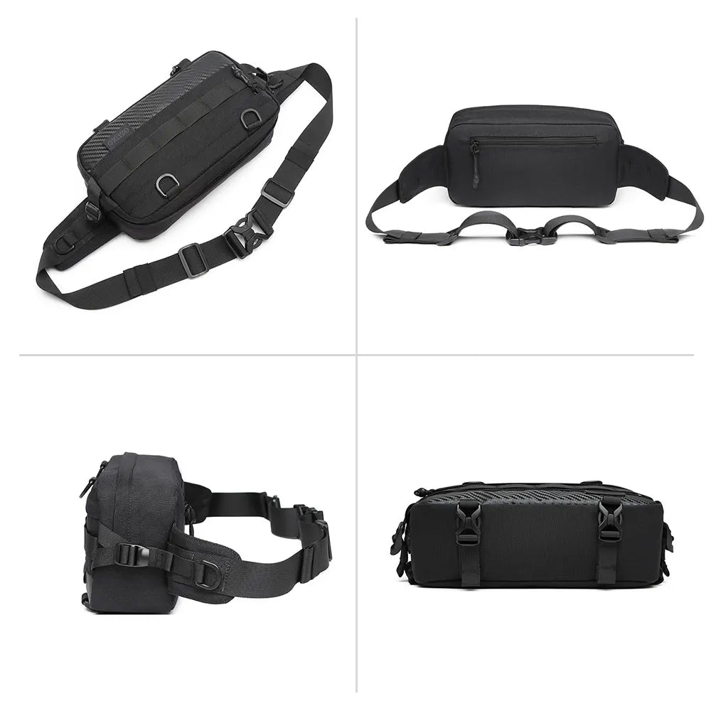 Ozuko 9676 Unisex Mini Belt Bag with Adjustable Strap Small Fanny Pack for Workout Running Traveling Hiking