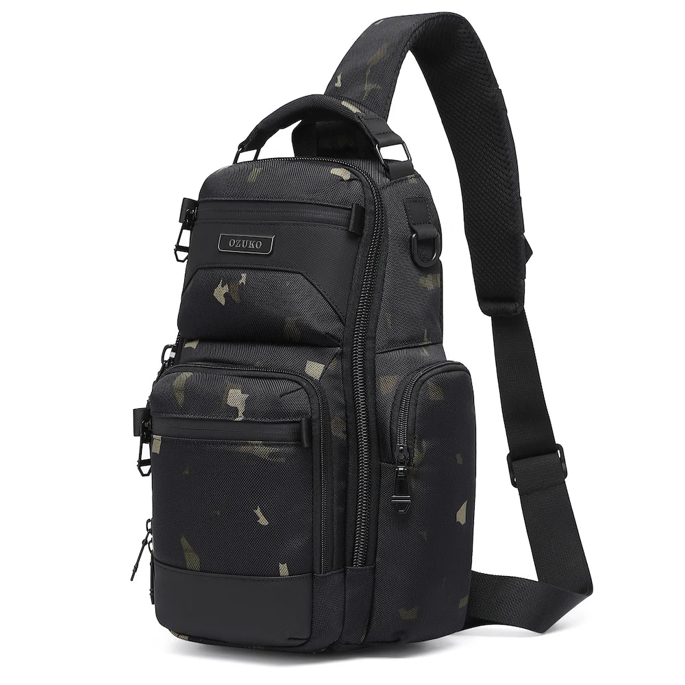 OZUKO 9805 Lightweight Crossbody Bag Men's Fashion Chest Bag Sports Casual Large Capacity Small Backpack for Men