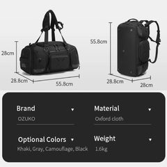 OZUKO 9834 Stylish Outdoor Duffle Bag for Men, 46L Waterproof Sport Travel Backpack with Multiple Pockets, Shoe Storage