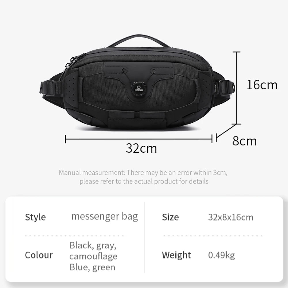 Ozuko 9825 Fanny Pack Small Shoulder Sling Bag Purse Bag Casual Handbag Adjustable Strap for Daily Carry Men Cross Bag
