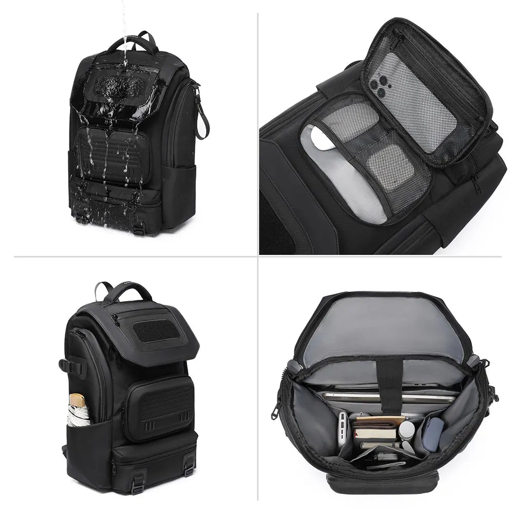 Ozuko 9840 Waterproof Slim Daypack for Gym, Office & City Commute, Fits 15.6 Inch Laptop & Tablet, Hidden Anti-Pickpocket Pocket