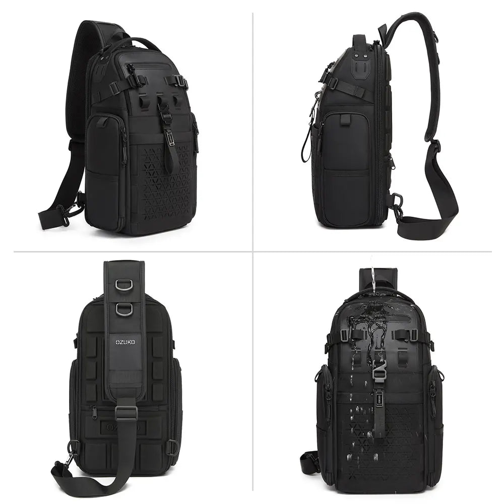 OZUKO 9844 Fashion Outdoor Adventure Sling Bag Daily Pack Durable Waterproof Chest Bag for Hiking & Travel