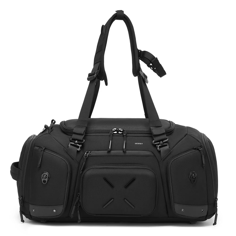 OZUKO 9834 Stylish Outdoor Duffle Bag for Men, 46L Waterproof Sport Travel Backpack with Multiple Pockets, Shoe Storage