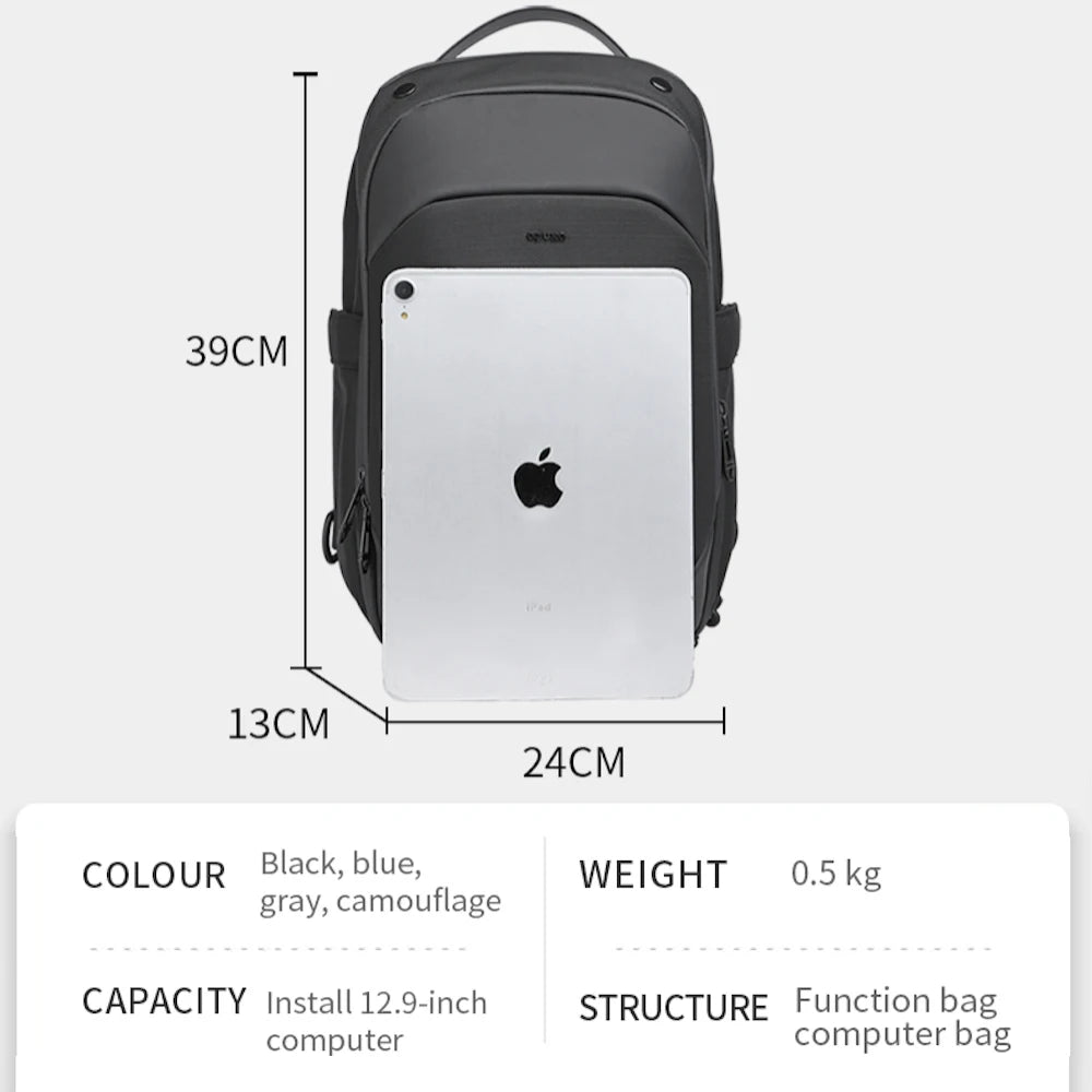Ozuko 9731 Waterproof Anti-Theft Crossbody Shoulder Bag Lightweight 15L One Strap Motorcycle Bag Hiking Walking Biking Travel