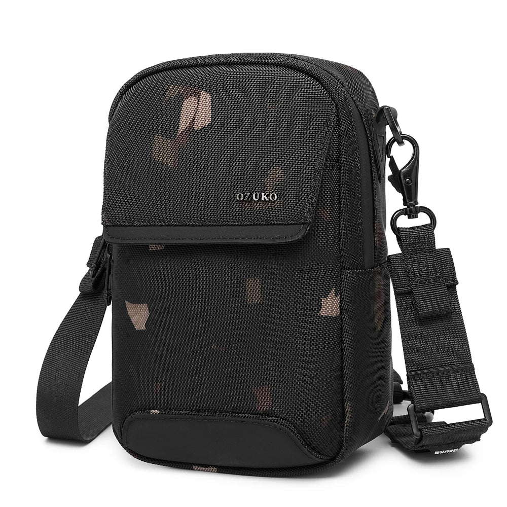 OZUKO 9732 Men's Waterproof Travel Sling Bag - Durable Polyester Chest Hip Bag for Hiking