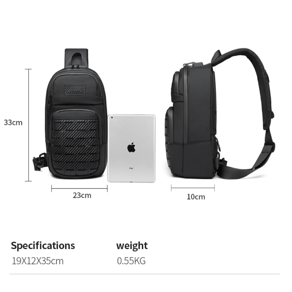 Ozuko 9577 Sport Designer Side Bag Tactical Crossbody Waist Sling Bag for Men Travel Custom Waterproof Mens Chest Bag