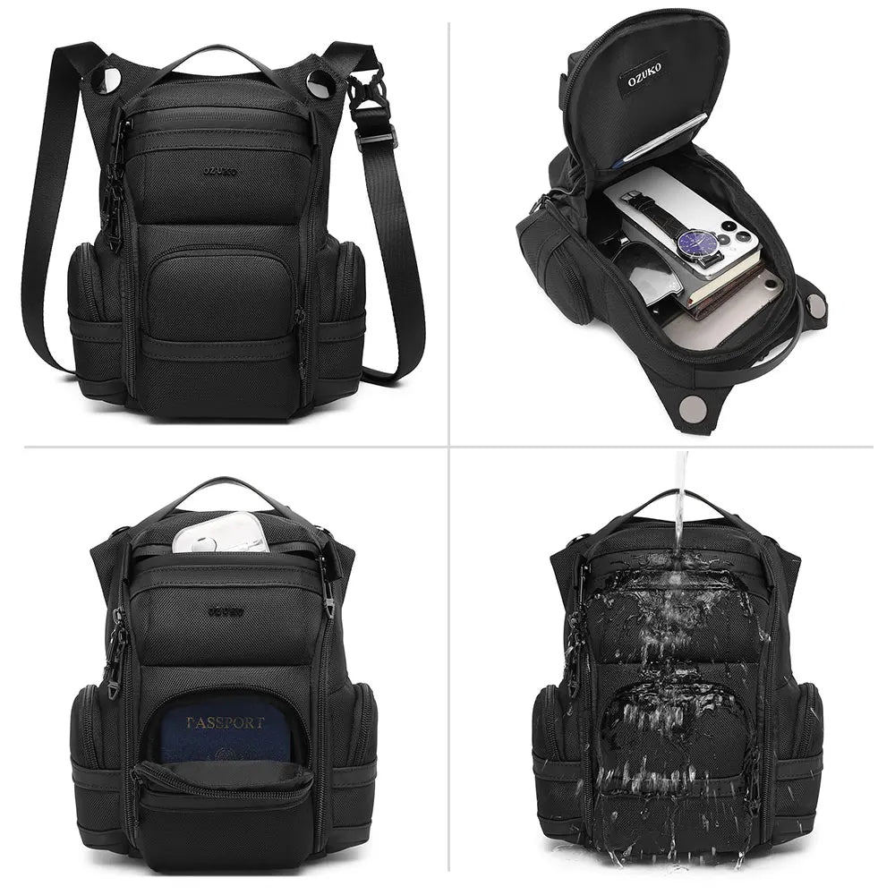 OZUKO 9816 Waist Bag for Men Women Tactical Motorcycle Bike Cycling Multi-Pocket Fanny Pouch Travel Hiking Thigh Bag Leg Bag